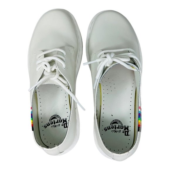 Dr Martens AirWair 1461 For Pride White with Rainbow Accent Unisex US M 7, W 8 - Picture 6 of 13
